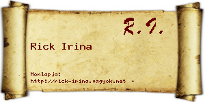 Rick Irina névjegykártya